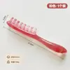 Peine de masaje capilar de mango largo y dientes cortos, cabeza de resina, belleza meridiana, antiestático, terapia capilar, tabla de masaje gua sha