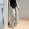 Pantalones de Lunares Blancos para Mujer, Estilo Delgado de Verano, Nuevos Pantalones de Pierna Ancha de Algodón y Lino 2026, Ajuste Casual y Relajado, Estilo Perezoso, Pantalones de Lino con Dobladillo Curvo