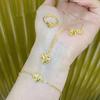 Colar Dourado Vietnamita Era de Ouro pulseira anel de cobre banhado a ouro feminino conjunto fornecimento ao vivo atacado