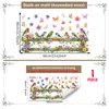 Decoração Transfronteiriça de Pássaro em Aquarela, Cerca, Janela com Flores, Porta de Vidro, Adesivo Eletrostático para Vidro, Visível dos Dois Lados