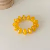 Pulsera elástica de cuentas planas estilo vintage europeo y americano para mujer, pulsera de resina superventas transfronteriza, joyas y accesorios para la mano