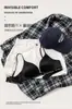 Sujetador triangular original transfronterizo con tirantes estampados para mujer, minimiza los bustos grandes, proporciona soporte y previene la flacidez, sexy escote en V profundo para el verano