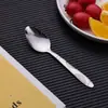 Cuchara pequeña acero inoxidable juego de vajilla para el hogar mango largo cuchara para beber comedor estudiantil cuchara para comer venta al por mayor comercial
