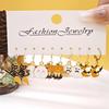 Set de Pendientes de Halloween con Goteo de Aceite de Venta Caliente Transfronterizo para Mujer, Set de Pendientes Personalizado Creativo de Fantasma Murciélago Diablo Calabaza