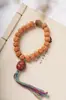Pulsera de Rudraksha Natural Indonesia Pequeña 1.0mm con Cuenta Dzi de Ágata Pulsera de Cuentas de Buda de Círculo Único para Hombre y Mujer Venta al por Mayor