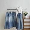 Pantalones de mezclilla lavados estilo americano con pliegues para mujer, nuevos para primavera y otoño, pantalones de trapeador holgados rectos de pierna ancha
