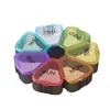 Caixa de Pílulas Portátil Mini em Formato de Flor com Sete Compartimentos Atacado Transparente Colorida Armazenamento e Embalagem de Pílulas Pétala Grande Caixa de Pílulas