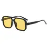 Gafas de Sol de Moda Europeas y Americanas Transfronterizas para Mujer, Montura Grande, Doble Puente, Protección UV, Protección Solar, de Celebridad de Internet, para Sesión de Fotos Callejera, Tendencia, Ins