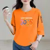 Comercio Exterior Transfronterizo Moda Madre de mediana edad y ancianos Versátil Holgada Capa interior Manga corta Manga de siete puntos Camiseta Capa base Ropa