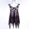 Camisón Pequeño de Estilo Puro Deseo con Mangas Cortas Volantes, Ropa de Dormir Seductiva de Malla, Conjunto de Tirantes Puro y Sexy 9011 Mangas Cortas Volantes