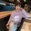 Camiseta para niña, top infantil de manga larga para primavera y otoño, camisa de algodón puro con estampado de dibujos animados, elegante y linda, ropa para niños