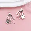 Venta Caliente Transfronteriza Plata de Xizang Araña de Halloween Telaraña Animal Colgante Colgante DIY Exagerado Elegante Pendientes Accesorios de Collar
