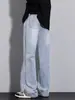 Marca de Moda Tendencia Estilo Hong Kong Jeans para Hombre Pantalones de Pierna Recta Sueltos Pierna Ancha Versátiles Tendencia Retro Casual Adelgazantes Pantalones Largos Ropa para Hombre
