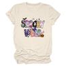 Camiseta de moda transfronteiriça europeia e americana, vibes assustadoras, personalidade, nova, gola redonda, manga curta, feminina, plus size, atacado