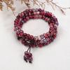 Pulsera Multicírculo de Ébano Cerámica de Jingdezhen Colgante de Calabaza Verde Dongling Cuentas de Buda Pulsera Wenwan Joyería al por mayor