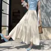 Nueva Falda Larga Verano 2026 con Diseño Patchwork, Falda Sirena de Gasa de Cintura Alta, Media Falda con Volantes Estilo Francés
