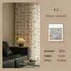 Exportación Transfronteriza de Cortinas de Lino y Gasa Estilo Pastoral Francés, Cortinas Transparentes Estampadas que Dejan Pasar la Luz y a las Personas, Adecuadas para Dormitorio, Sala de Estar y Balcón