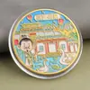 Monedas conmemorativas de ciudades, recuerdos turísticos, monedas coloridas en relieve con paisajes arquitectónicos de Beijing, Shanghái y Nanjing, monedas conmemorativas coleccionables