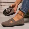 Nuevos Zapatos de Verano Huecos Transpirables para Mujer, Suela Suave Cómodos sin Cordones Zapatos de Madre, Zapatos Planos Casuales de Tela