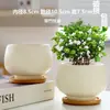 Macetas de Cerámica con Platos para Uso Doméstico al por Mayor, Macetas para Suculentas de Estilo Ins Simple Lujo Ligero Estilo Crema, Disponible para Dropshipping