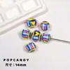 Corazón Slash Lindo Colorido Cuentas Pintadas a Mano Joyería Hecha a Mano DIY Collar Hecho a Mano Pulsera de Cuentas Cadena para Teléfono Móvil Cuentas Sueltas