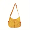 Bolso de hombro para mujer estilo workwear vintage, bolso cruzado, bolso de lona ins, bolso casual artístico de gran capacidad estilo callejero