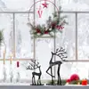 Set de 2 Piezas de Figuras de Reno Negras Más Vendidas Transfronterizas Decoración Navideña Estatua Navideña de Aleación Centro de Mesa Adornos