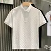 Camisa Polo Fina de Verano de Marca de Moda de Manga Corta para Hombre Versátil Nueva Casual con Cuello de Solapa Jacquard de Negocios Camiseta para Hombre