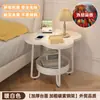 Mesa lateral estilo creme para sala de estar de casa pequena mesa de centro ao lado do sofá mesa pequena simples prateleira de armazenamento armário de cabeceira de ferro forjado