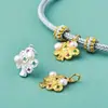 Plata de Ley S925 Chapada en Oro Colgante Árbol de la Fortuna Árbol del Dinero Multi-Tesoro Pulsera de Perlas DIY Collar Accesorios de Plata