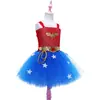 Disfraz de cosplay de Wonder Woman para niños, falda tutú, disfraz de rol, falda tutú de actuación para niñas de Halloween europeo y americano