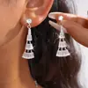 Pendientes y Collares Europeos y Americanos Super Brillantes Incrustados de Diamantes, Lujosa Cadena para Clavícula Estilo Palacio, Exquisito y Versátil Conjunto de Joyería de Alta Gama para Mujeres