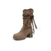 Nuevas botas de otoño e invierno para mujeres petite: Diseño de tacón medio a alto, efecto adelgazante, hace que las piernas parezcan más largas y presenta un cañón alto para un look elegante.