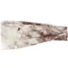 Diadema de pelo tie-dye deportivo europeo y americano para mujer, diadema con volantes Yuejia, banda absorbente de sudor para correr y fitness, pañuelo para la cabeza de ala ancha antiperspirante