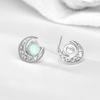 Li Ming original s925 prata esterlina moonstone estrela brincos feminino vento frio temperamento nicho design brincos de prata feminino