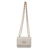 Moda 2026 Bolsa Feminina Estilosa Novo Modelo Bolsa Acolchoada com Corrente e Fecho Moderno Textura Bolsa de Mão Bolsa de Ombro Transversal