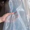 Tecido organza transparente fino macio roupa vestido saia de tule cortina de gaze tecido para fundo de casamento fio de fada manual