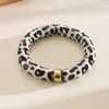Pulseira Redonda Geométrica com Estampa de Leopardo Iridescente em Acrílico Europeia e Americana, Estilo Vintage de Nicho de Luxo, Acessório de Mão Único e Elegante