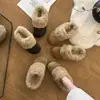 Zuecos suaves y mullidos estilo Birkenstock para otoño e invierno, versátiles para poner y quitar, cálidos, para usar al aire libre, pantuflas de pelo para personas perezosas