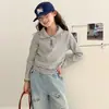 Camiseta básica para meninas, novo modelo primavera e outono 2026, camiseta de manga comprida para meninas mais velhas, visual estiloso de duas peças, top infantil estilo coreano
