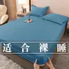 Colcha de una sola pieza con gorro de cama, protector de colchón, funda de cama Simmons, sábana, funda antipolvo, todo incluido, algodón puro lavado con agua, primavera y verano