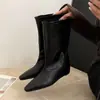 Botines Cortos de Moda Versátiles de Piel Sintética con Punta Fina y Tacón Medio Estilo Coreano Otoño 2026 para Mujer