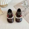 Zapatos de Cuero para Niñas Estilo Nuevo de Primavera Zapatos de Princesa para Niños Zapatos Planos para Bebés Niñas Zapatos para Mujer de Suela Suave con Faldas Zapatos Blancos Pequeños