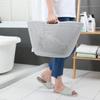 Cesta de almacenamiento de cortina de cuentas de imitación calada estilo japonés, portátil, para dormitorio, cesta de lavandería para juguetes infantiles, material suave, cesta de almacenamiento redonda para baño