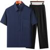 Nueva Ropa de Padre Chino para Hombres de Mediana Edad y Mayores, Camisa Casual de Manga Corta con Cuello, Traje de Verano para Hombres de 40-60 Años