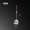 Olla de Cocina para el Hogar Espátula de Acero Inoxidable 304 Espátula de Madera de Peral Cuchara para Sopa Colador Juego de Espátulas de Cocina Cuchara para Freír
