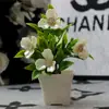 Planta en Maceta de Flor de Rosa Simulada Decoración Decoración Creativa para el Hogar Planta de Plástico Paisaje para Sala de Estar Flor Artificial Planta en Maceta Decoración