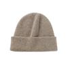 Gorro de punto para otoño e invierno para mujer, color liso, simple, cálido, sombrero de lana, mezcla de cachemir, gorro de moda alto, pequeño bolso para la cara, gorro de cabeza