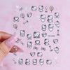 Estilo INS relevo 5D menina decoração de unhas adesivos doce bonito estilo nacional estrela rosa tridimensional coleção de adesivos de unhas