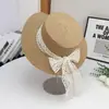 Chapéu de Palha com Circunferência de Cabeça Grande, Estilo Hepburn Francês, Chapéu de Sol de Verão para Mulheres, Aba Larga com Proteção Solar